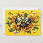 Betoverend boeket van gouden Rozen en hart Bedankkaart (Voorkant)