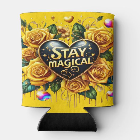 Betoverend boeket van gouden Rozen en hart Blikjeskoeler (Achterkant)