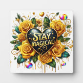 Betoverend boeket van gouden Rozen en hart Fotoplaat (Voorkant)