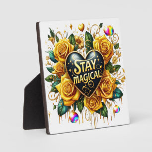 Betoverend boeket van gouden Rozen en hart Fotoplaat