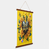 Betoverend boeket van gouden Rozen en hart Hangend Wandkleed (Gebogen)