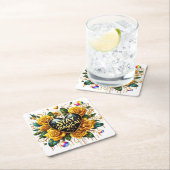 Betoverend boeket van gouden Rozen en hart Kartonnen Onderzetters (Insitu)