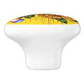 Betoverend boeket van gouden Rozen en hart Keramische Knop (Zijkant)