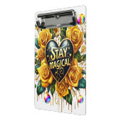 Betoverend boeket van gouden Rozen en hart Mini Klembord (Angled2)