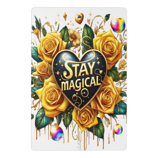 Betoverend boeket van gouden Rozen en hart Mini Klembord (Achterkant)