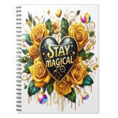 Betoverend boeket van gouden Rozen en hart Notitieboek (Voorkant)
