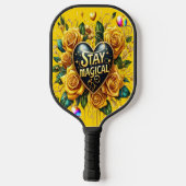 Betoverend boeket van gouden Rozen en hart Pickleball Paddle (Achterkant)