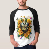 Betoverend boeket van gouden Rozen en hart T-shirt (Voorkant)