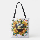 Betoverend boeket van gouden Rozen en hart Tote Bag (Achterkant)