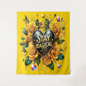 Betoverend boeket van gouden Rozen en hart Wandkleed (Voorkant)