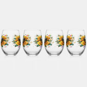 Betoverend boeket van gouden Rozen en hart Wijnglas Zonder Voet (Links)