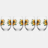 Betoverend boeket van gouden Rozen en hart Wijnglas Zonder Voet (Rechts)