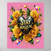 Betoverend boeket van gouden Rozen en hoor 16x20 Poster (Voorkant)