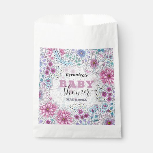 Betoverend Bohemian Meadow Flowers Baby shower Bedankzakje (Voorkant)