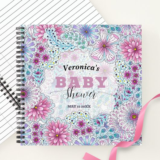 Betoverend Bohemian Meadow Flowers Baby shower Notitieboek