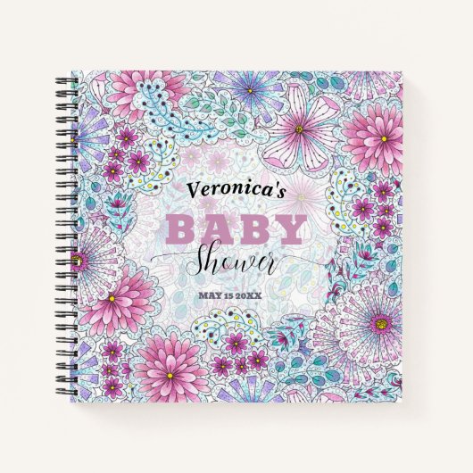 Betoverend Bohemian Meadow Flowers Baby shower Notitieboek (Voorkant)