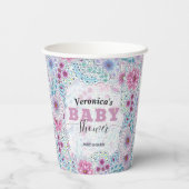 Betoverend Bohemian Meadow Flowers Baby shower Papieren Bekers (Achterkant)