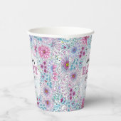Betoverend Bohemian Meadow Flowers Baby shower Papieren Bekers (Rechts)
