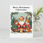 Betoverend Bos Kerstmis Kaart (Staand voorkant)