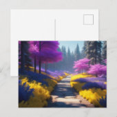 Betoverend bospad van gouden licht briefkaart (Voorkant / Achterkant)