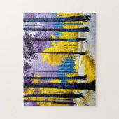 Betoverend bospad van gouden licht legpuzzel (Verticaal)