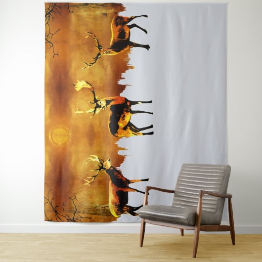 Betoverend Bostrio: Oosterse hertenkunst Wandkleed (In situ)