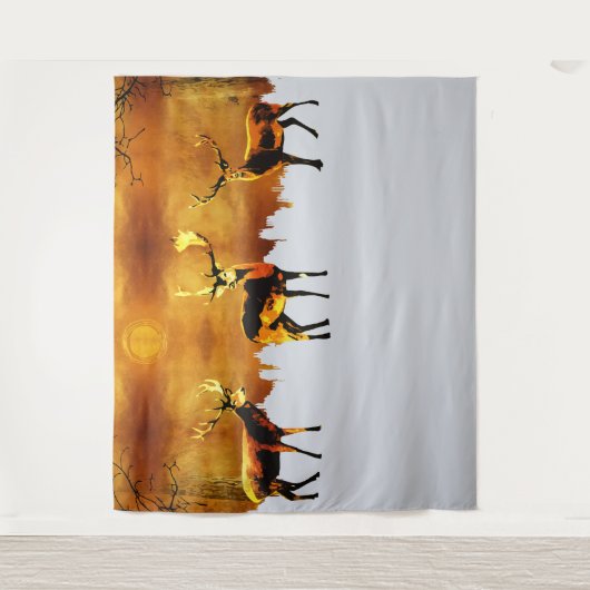 Betoverend Bostrio: Oosterse hertenkunst Wandkleed (Voorkant)