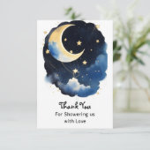 Betoverend Celestial Boy Baby shower Bedankkaart (Staand voorkant)