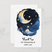 Betoverend Celestial Boy Baby shower Bedankkaart (Voorkant / Achterkant)
