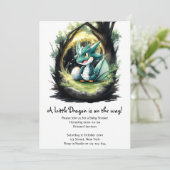 Betoverend Dragon Baby shower Kaart (Staand voorkant)