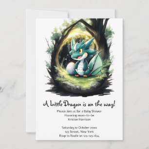 Betoverend Dragon Baby shower Kaart