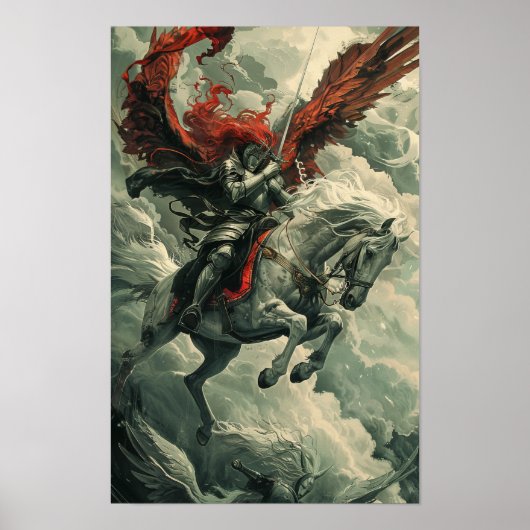 Betoverend Dragon Rider Fantasy Poster (Voorkant)