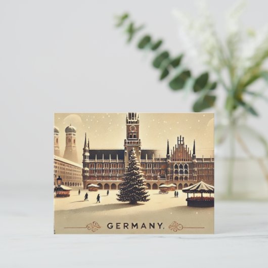 Betoverend Duits kerstontwerp – nostalgisch Feestdagenkaart (Staand voorkant)