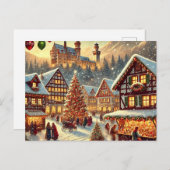 Betoverend Duits kerstontwerp – nostalgisch Feestdagenkaart (Voorkant / Achterkant)