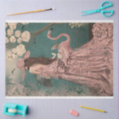 Betoverend, Elegant Vrouw, Flamingo & Bloemen Tissuepapier (Craft)