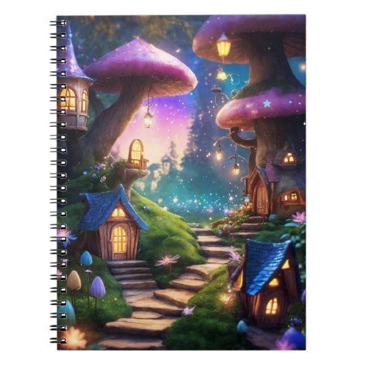Betoverend Fairy House Fantasy Magisch Bos Notitieboek (Voorkant)