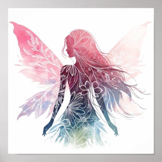 Betoverend Fairy Silhouet Poster (Voorkant)