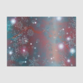 Betoverend Feestelijk Rood en Blauw Winter Wonderl Tissuepapier (Voorkant)