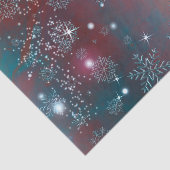 Betoverend Feestelijk Rood en Blauw Winter Wonderl Tissuepapier (Detail)