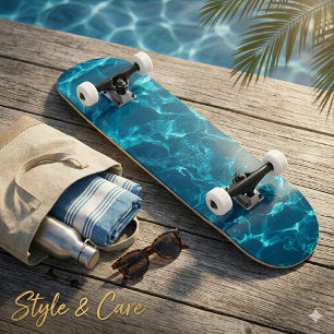 Betoverend golfpatroon stijlvol skateboard ontwerp