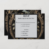Betoverend Goud RSVP Kaartje (Voorkant / Achterkant)