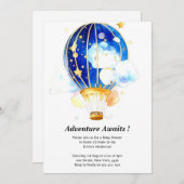 Betoverend hemelballon Baby shower Kaart (Voorkant / Achterkant)