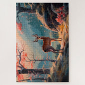 Betoverend herfst herten bos scene ontwerp legpuzzel (Verticaal)