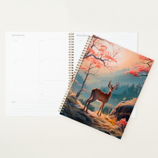 Betoverend herfst herten bos scene ontwerp planner (Display)