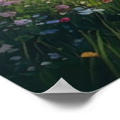 Betoverend huisje te midden van prachtige bloemen poster (Hoek)