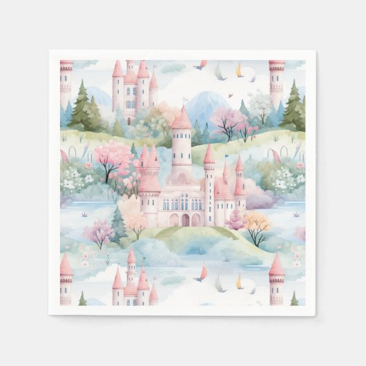 Betoverend kasteellandschap - servet (Voorkant)