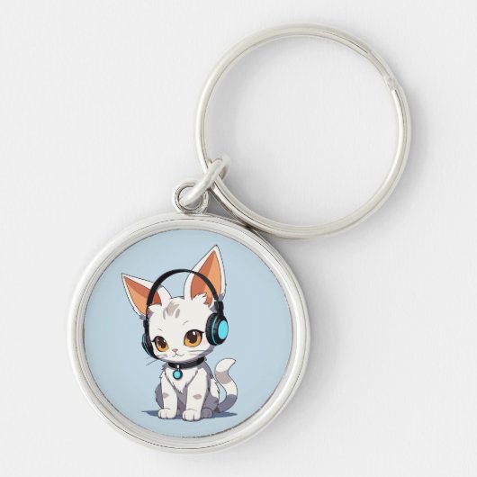 Betoverend Kawaii Kattendesign Sleutelhanger (Voorkant)