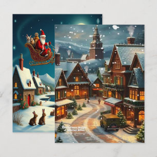 Betoverend Kerstmis Winterdorp Behang 2025 Feestdagenkaart