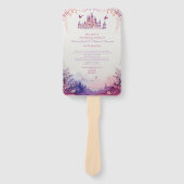 Betoverend Lavendel Renaissance Trouwprogramma Handwaaier (Voorkant)