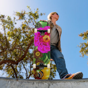 Betoverend Magenta & Goud Persoonlijk Skateboard